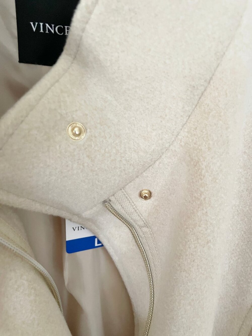 NEW Vince Camuto Womens Full Zip Jacket Coat NWT L Cream Lined Pockets - Picture 10 of 14